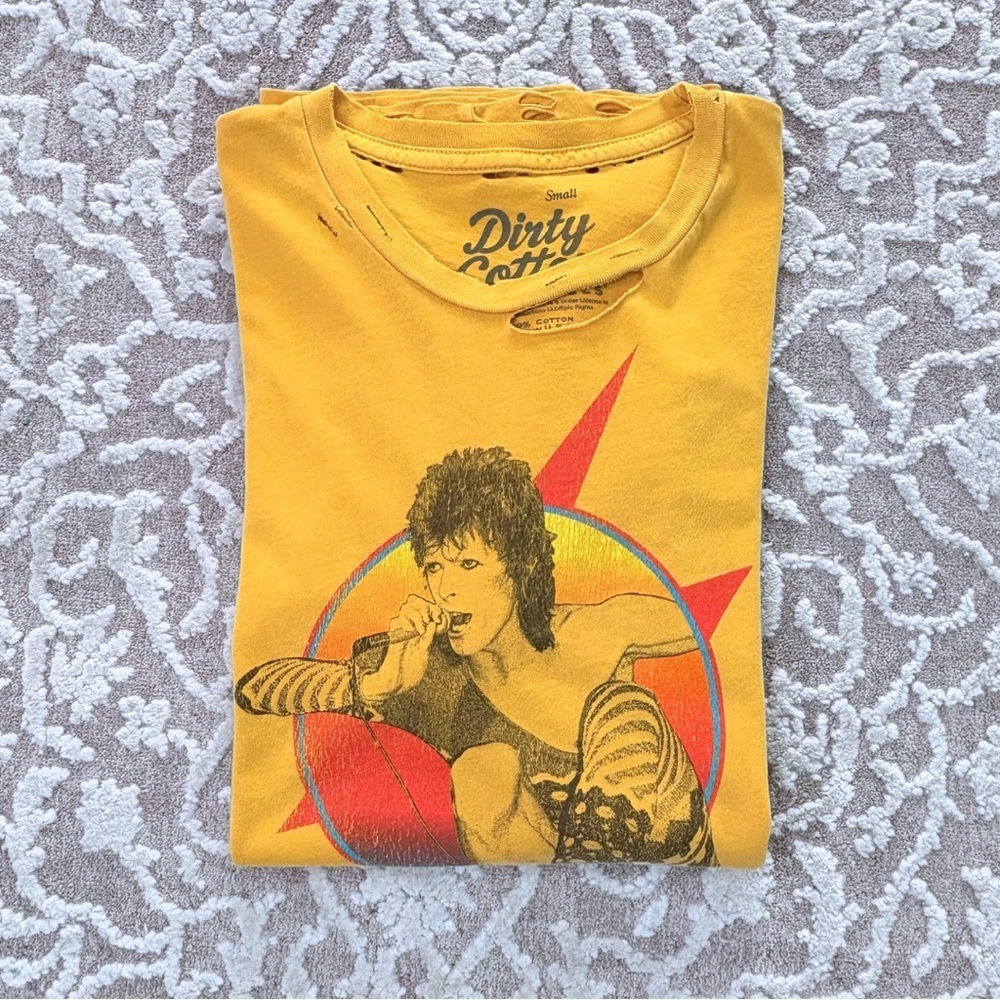 Dirty Cotton Scoundrels David Bowie Ziggy Stardust Tee - Minor Flaw - Picture 12 of 15